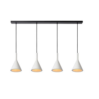 Lucide GIPSY - Hanging lamp - 4xE27 - White - 35410/04/31