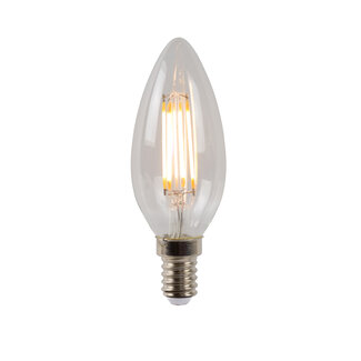 Lucide C35 - Filament lamp - Ø 3,5 cm - LED Dimb. - E14 - 1x4W 2700K - Transparant - 49023/04/60