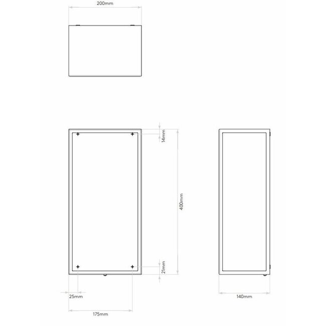 Applique IP44 Messina 200 Noir texturé