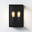 Wall lamp IP44 Messina Twin Black textured