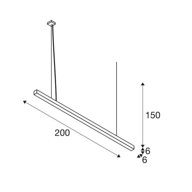 Q-Line PD, 2 m Black LED Hanging Lamp