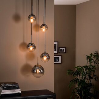 LioLights Hanging lamp 5L bubble shaded stepped