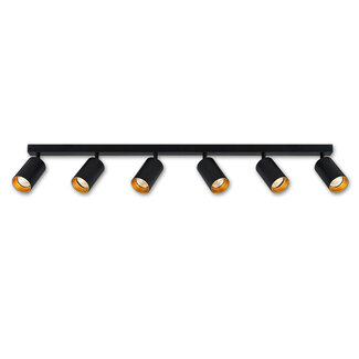 LioLights ERIS 6-spot wall or ceiling lamp 120cm GU10 black/gold