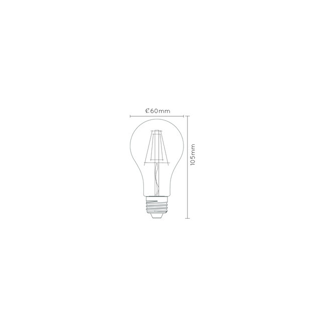 A60 - Filament lamp - Ø 6 cm - LED Dimb. - E27 - 1x5W 2700K - Transparant - 49020/05/60