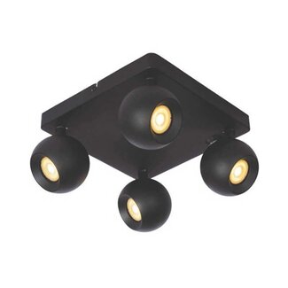 Lucide FAVORI - Ceiling spotlight - 4xGU10 - Black - 09932/04/30