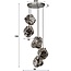 Hanging lamp 5L rock chrome stepped