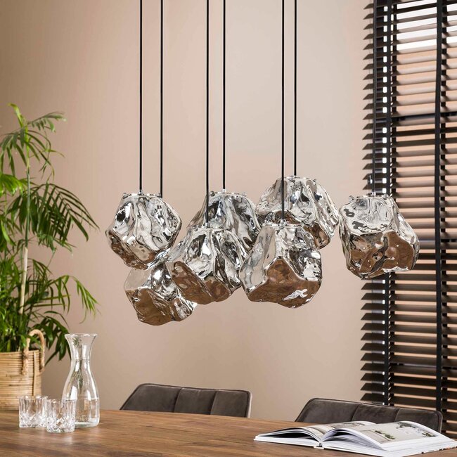 Pendant lamp Rock Chromed 4+3