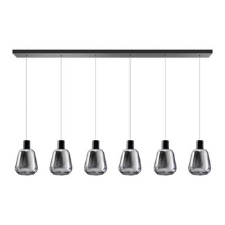 ETH Suspension GARY - 6 lumières - noir - Fumée - 05-HL4527-30S
