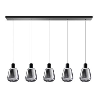 ETH Suspension GARY - 5 lumières - noir - Fumée - 05-HL4526-30S