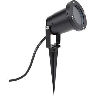 LioLights Prick spot GU10 black IP65 incl. 1m cable