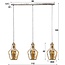 Hanglamp 3L amber glas kegel