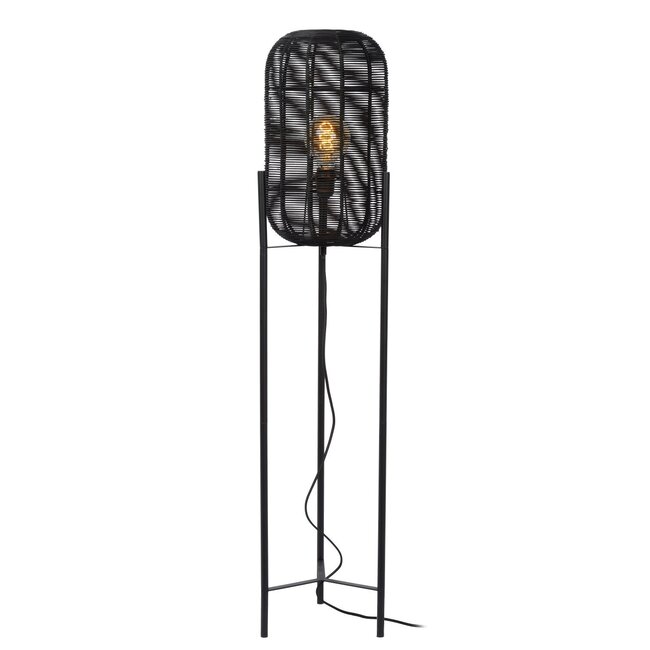 HERMINE - Floor lamp - Ø 30 cm - 1xE27 - Black - 03741/01/30