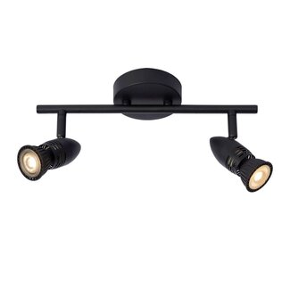 Lucide CARO - Ceiling spotlight - 2xGU10 - Black - 13955/02/30