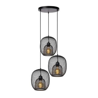 Lucide JERREL - Hanging lamp - Ø 51 cm - 3xE27 - Black