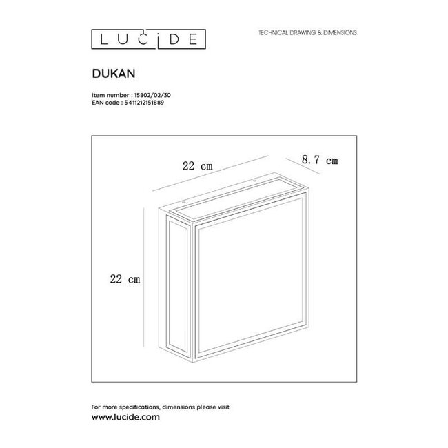 DUKAN - Ceiling light Outdoor - 2xE27 - IP65 - Black - 15802/02/30