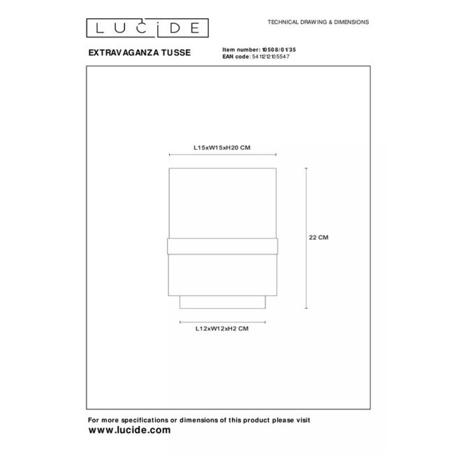 EXTRAVAGANZA TUSSE - Lampe à poser - Ø 15 cm - 1xE14 - Bleu - 10508/01/35