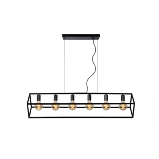 Lucide FABIAN - Hanging lamp - 6xE27 - Black - 00425/06/30