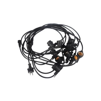 LioLights Câble à piquer Girlanda 10m Cordon d'éclairage extérieur IP44 avec culot de lampe 10 x E27