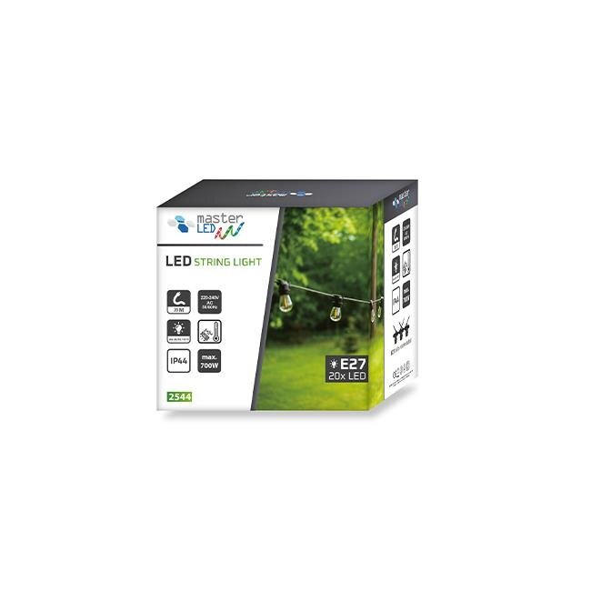 Câble à piquer Girlanda 20m Cordon d'éclairage extérieur IP44 avec culot de lampe 20 x E27