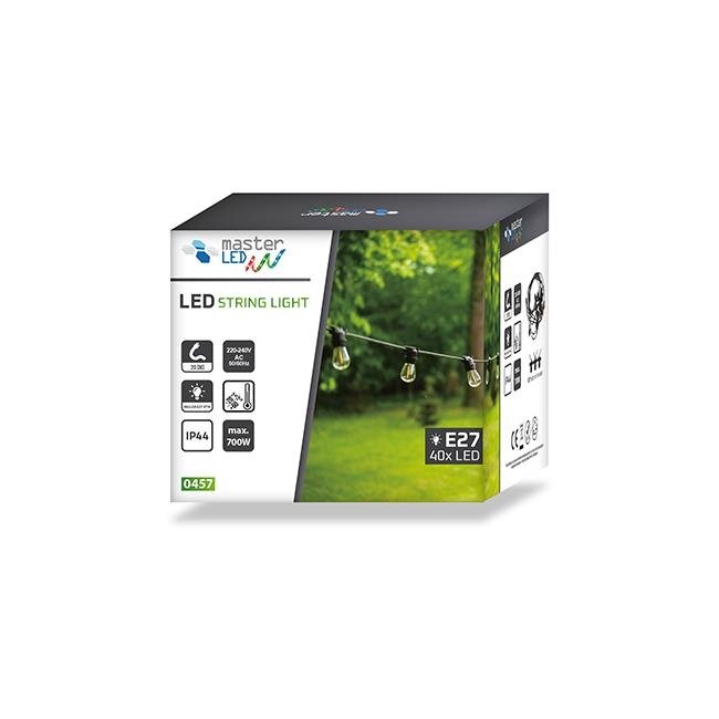 Girlanda prikkabel 20m IP44 lichtsnoer buiten met 40 x E27 lampvoet