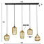 Hanging lamp 5L stripe glass mix