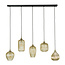 Hanging lamp 5L stripe glass mix