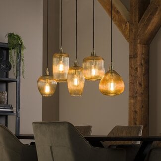 LioLights Suspension 5L verre rayé mix