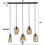 Lampe suspendue 5L mix verre pierre