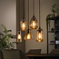 Lampe suspendue 5L mix verre pierre