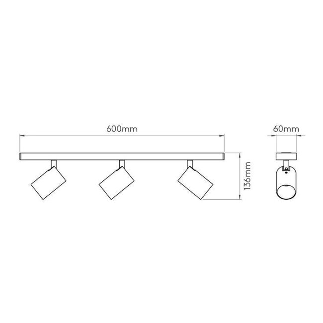Applique ou plafonnier Ascoli Triple Bar Dim GU10