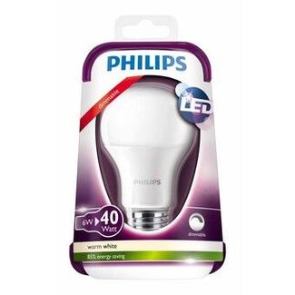 Philips E27 LED lamp 6W warm wit dimbaar