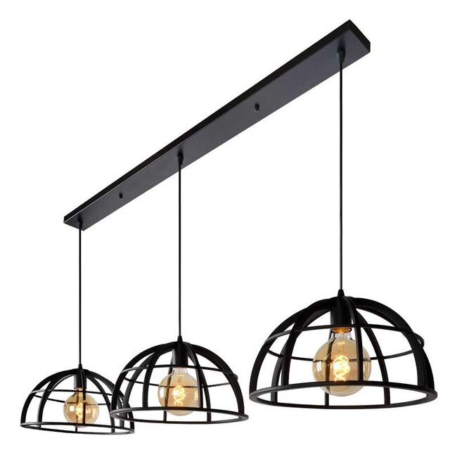 DIKRA - Hanglamp - Ø 40 cm - 3xE27 - Zwart - 76464/03/30