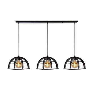 Lucide DIKRA - Hanging lamp - Ø 40 cm - 3xE27 - Black - 76464/03/30