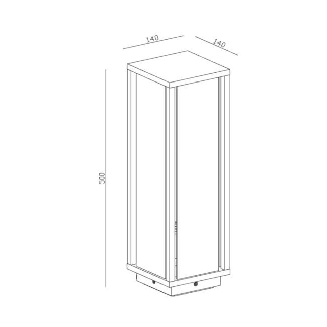 LAURENS - Sokkellamp Buiten - 1xE27 - IP54 - Zwart - 27805/50/30