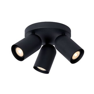 Lucide PUNCH - Spot plafond - Ø 21 cm - 3xGU10 - Noir - 13958/13/30