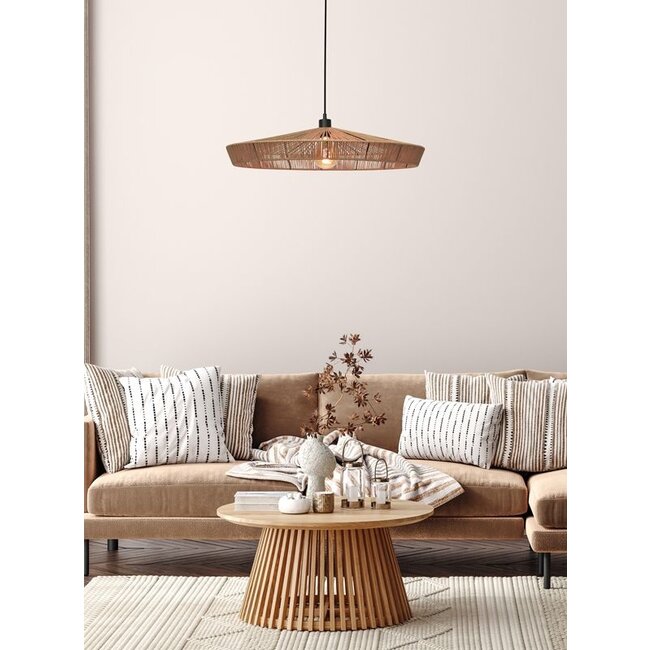 YUNKAI - Suspension - Ø 70 cm - 1xE27 - Bois clair - 10413/70/72