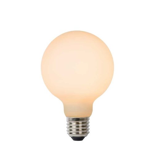 Lucide G80 - Lampe à incandescence - Ø 8 cm - LED Dim. - E27 - 1x8W 2700K - 3 StepDim - Opale - 49066/08/61 Lucide G80 - Lampe à incandescence - Ø 8 cm - LED Dim. - E27 - 1x8W 2700K - 3 StepDim - Opale - 49066/08/61