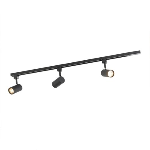LioLights Système rail TANGI avec 3 spots monophasés noir LioLights Système rail TANGI avec 3 spots monophasés noir