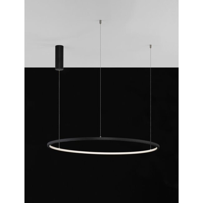 Suspension LED Tarquin noir Ø 80 x 200 cm