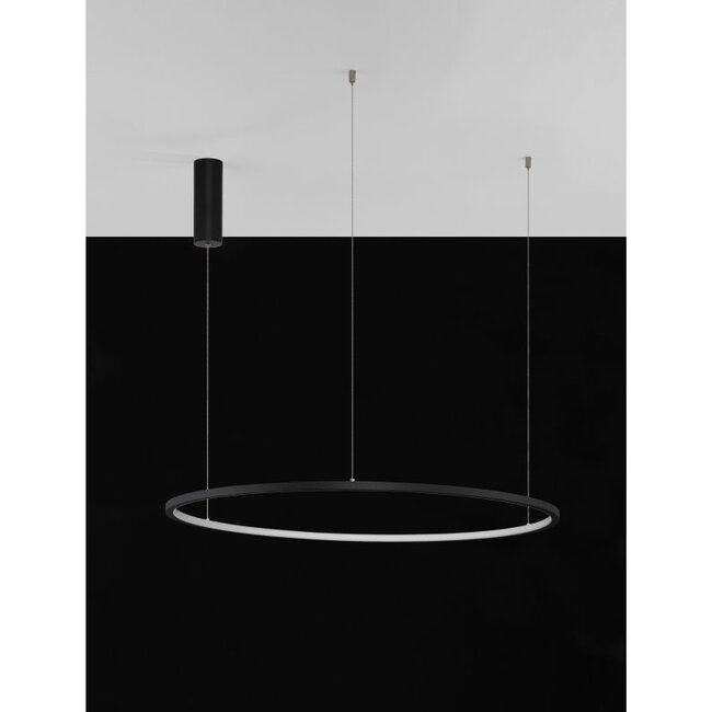 Suspension LED Tarquin noir Ø 80 x 200 cm