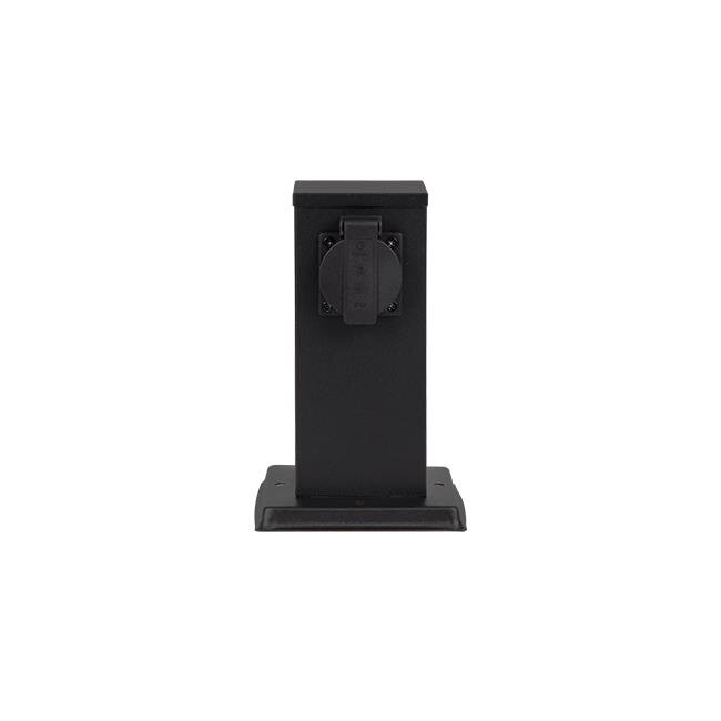 ONTARIO | Colonne prise extérieure | Double | IP44 | Noir | 20cm