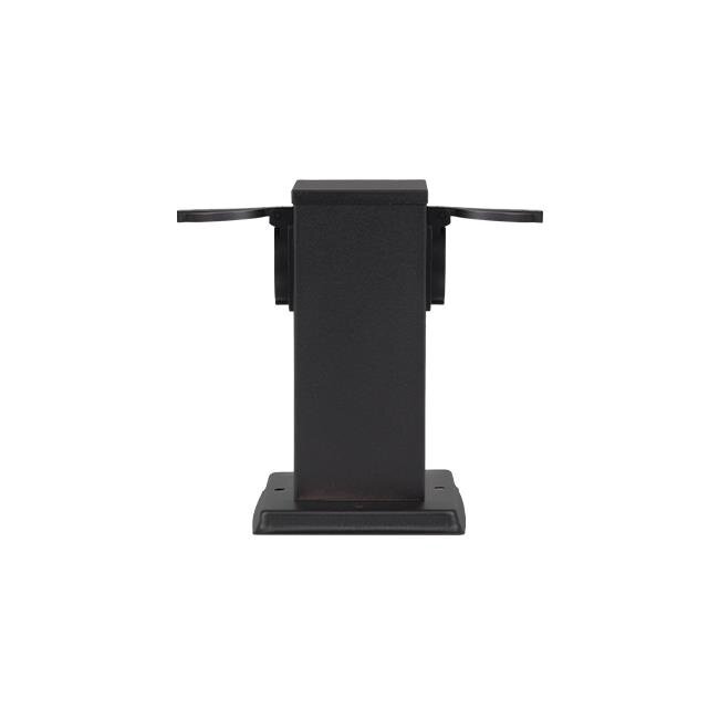 ONTARIO | Outdoor socket column | Double | IP44 | Black | 20cm