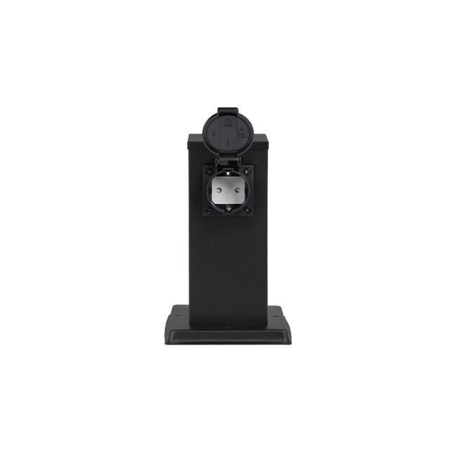 ONTARIO | Colonne prise extérieure | Double | IP44 | Noir | 20cm