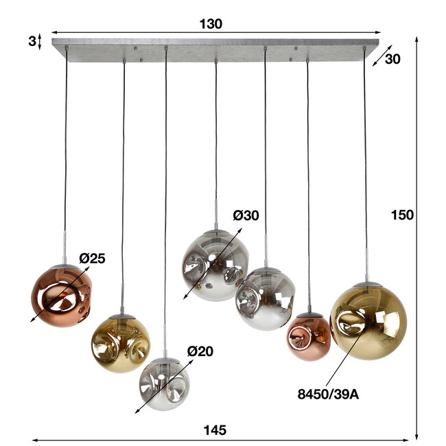 Hanglamp 4+3 stellar