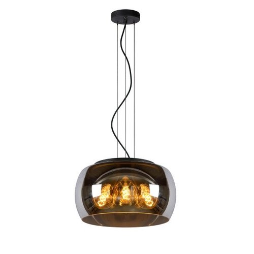 Lucide OLIVIA - Hanglamp - Ø 40 cm - 3xE27 - Fumé - 45401/40/65 Lucide OLIVIA - Hanglamp - Ø 40 cm - 3xE27 - Fumé - 45401/40/65