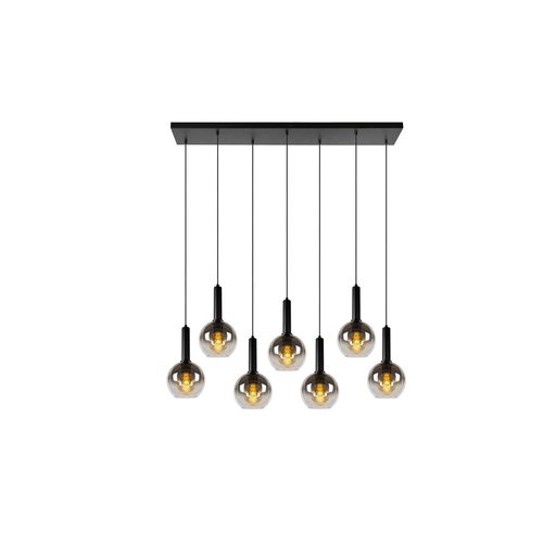 Lucide MARIUS - Hanging lamp - 7xE27 - Black - 45402/07/30