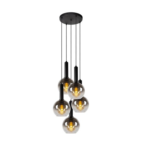 Lucide MARIUS - Hanglamp - Ø 55 cm - 5xE27 - Zwart - 45402/15/30 Lucide MARIUS - Hanglamp - Ø 55 cm - 5xE27 - Zwart - 45402/15/30