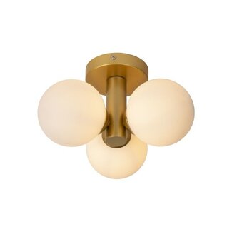 Lucide TRUDY - Ceiling light Bathroom - Ø 28 cm - 3xG9 - IP44 - Matt Gold / Brass - 74116/03/02