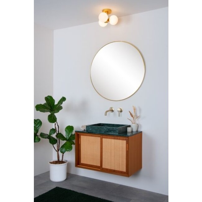 TRUDY - Plafonnière Badkamer - Ø 28 cm - 3xG9 - IP44 - Mat Goud / Messing - 74116/03/02