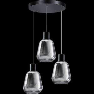 ETH Hanglamp GARY - 3 lichts - getrapt - zwart - Fumé - 05-HL4524-30S